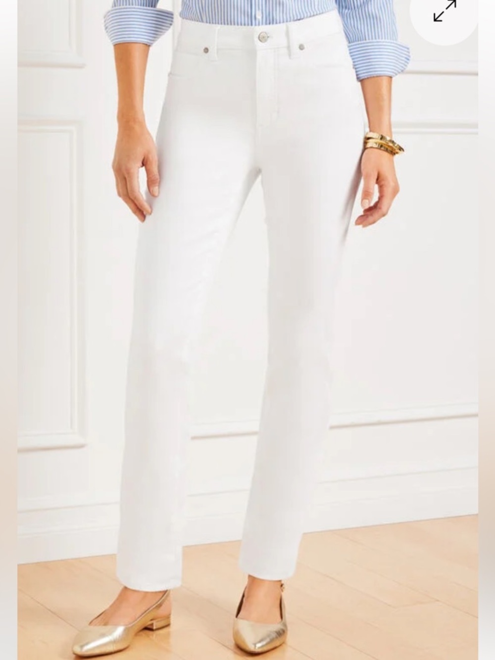 Talbots White Straight-Leg Slim Ankle Women's Jeans